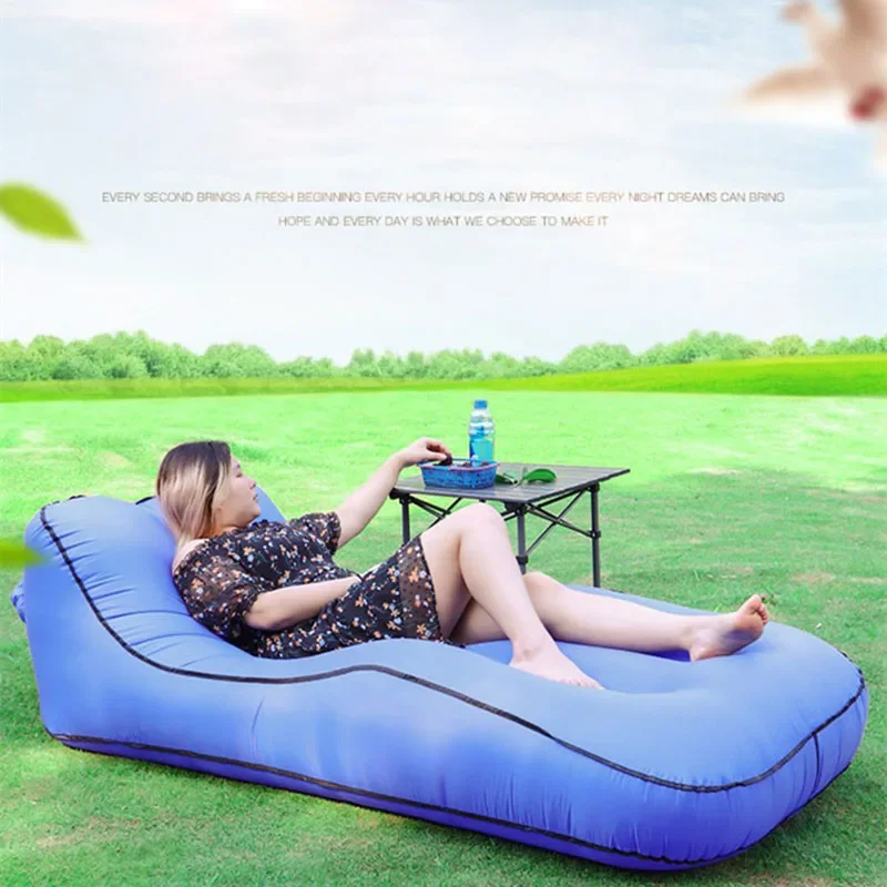 

Single-person Inflatable Outdoor Sun Lounger Camping Air Mattresses Portable Beach Picnic Garden Sofa Folding Waterproof Cushion