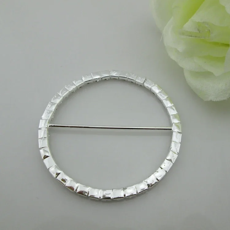 10pcs rhinestone buckle big round for wedding invitation card 40mm innner bar