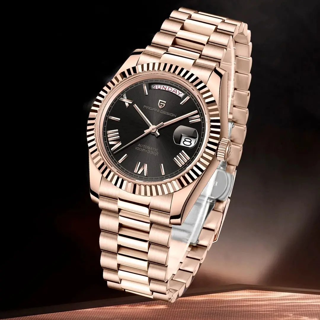 

PAGANI DESIGN 2026 New DD36 Luxury Rose Gold Automatic Watch For Men Mechanical Wristwatch AR Sapphire Glass 10Bar Waterproof