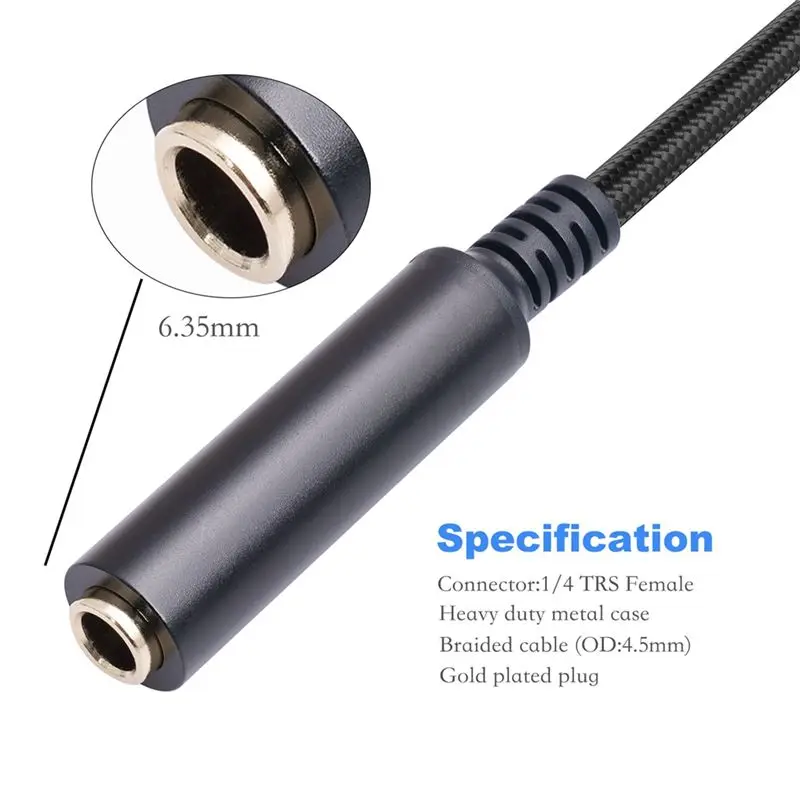 1 PCS XLR Male To 1/4 Inch Female Cable XLR Male To 6.35Mm Microphone Audio Cable