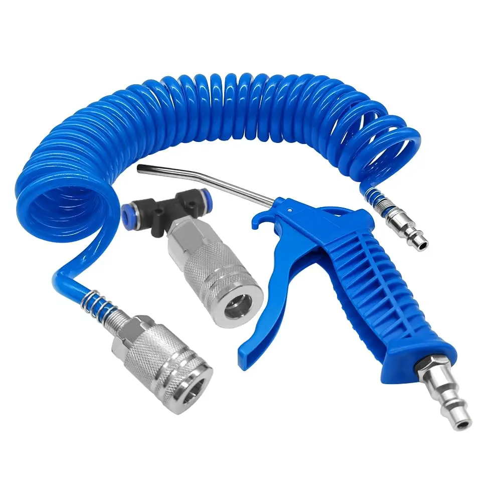 New Dust Blows Hose Tool Set Air Duster 5m Recoil Hose Multi Truck Dust Blower Clean 5.5mm Steel Nozzle Blower Spray Tool Kit