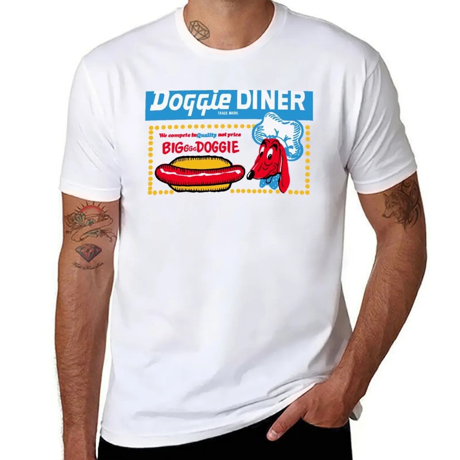 HOT DOGS - DOGGIE DINER ADVERT T-Shirt t shirt man casual cotton t shirt man T-Shirt