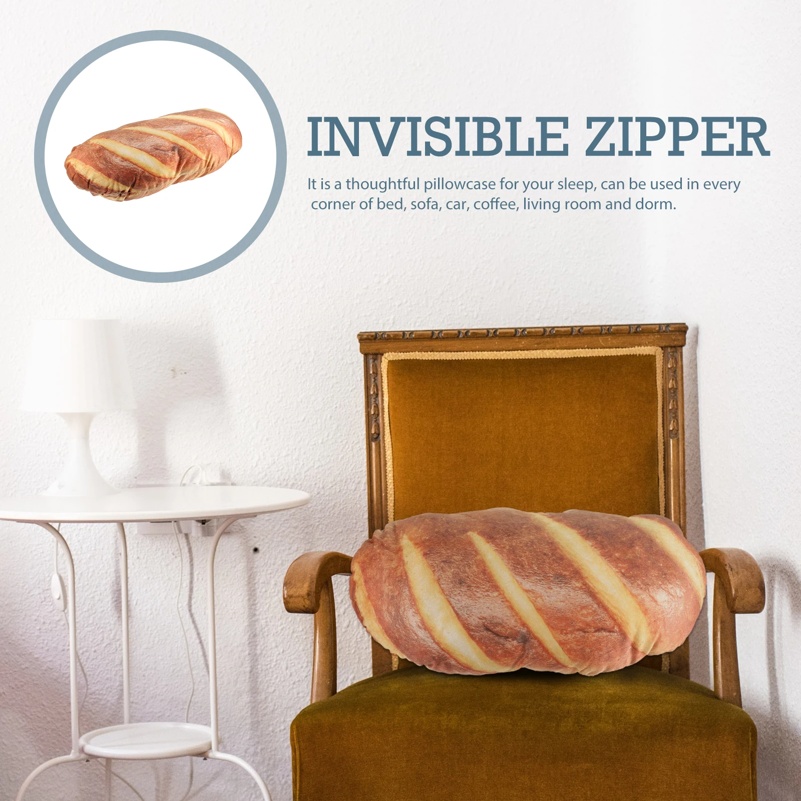 ครีมขนมปังโซฟารูปเบาะตกแต่งรถหมอนแปลกใหม่สําหรับ Plushies อาหารโยน