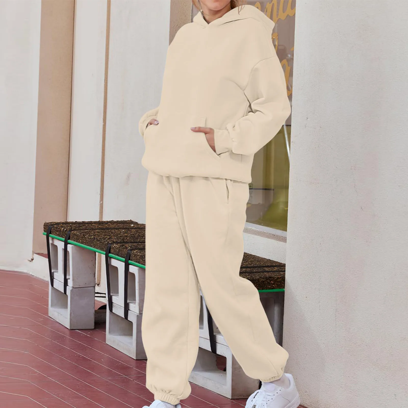 

Womens 2 Piece Outfits Hoodie Sweatsuit Sets Oversized Sweatshirt Sets Baggy Fall Fashion Sweatpants With Pockets Pant Sets