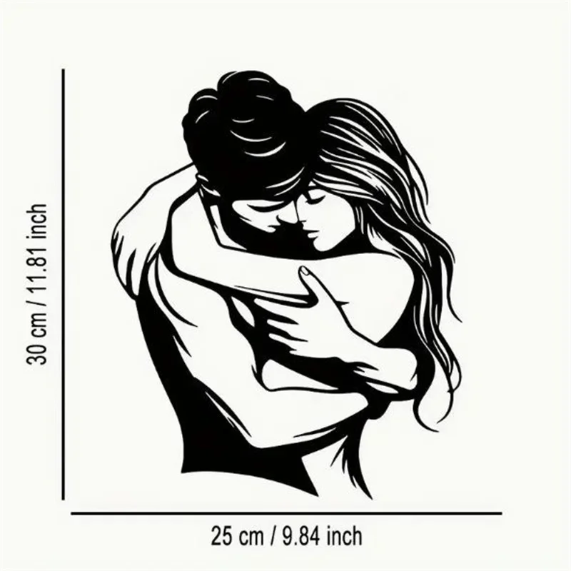 موضة المعادن احتضان زوجين خط جوفاء الحديد الفن غرفة المعيشة الديكور مدخل بسيط الجدار الشنق غرفة نوم هدية عيد الحب #1