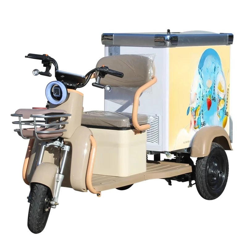 Electric three-wheeled ice cream truck refrigerated cold chain popsicle truck
