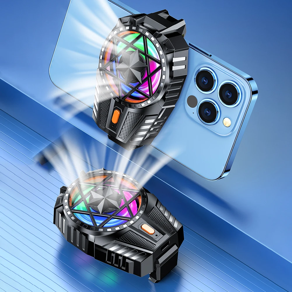 Back-Clip Fan Cooler for Mobile Phone Radiator 3 Speed Adjustable Mobile Phone Game Cooler Silent Outdoor Vlog Mobile Gaming
