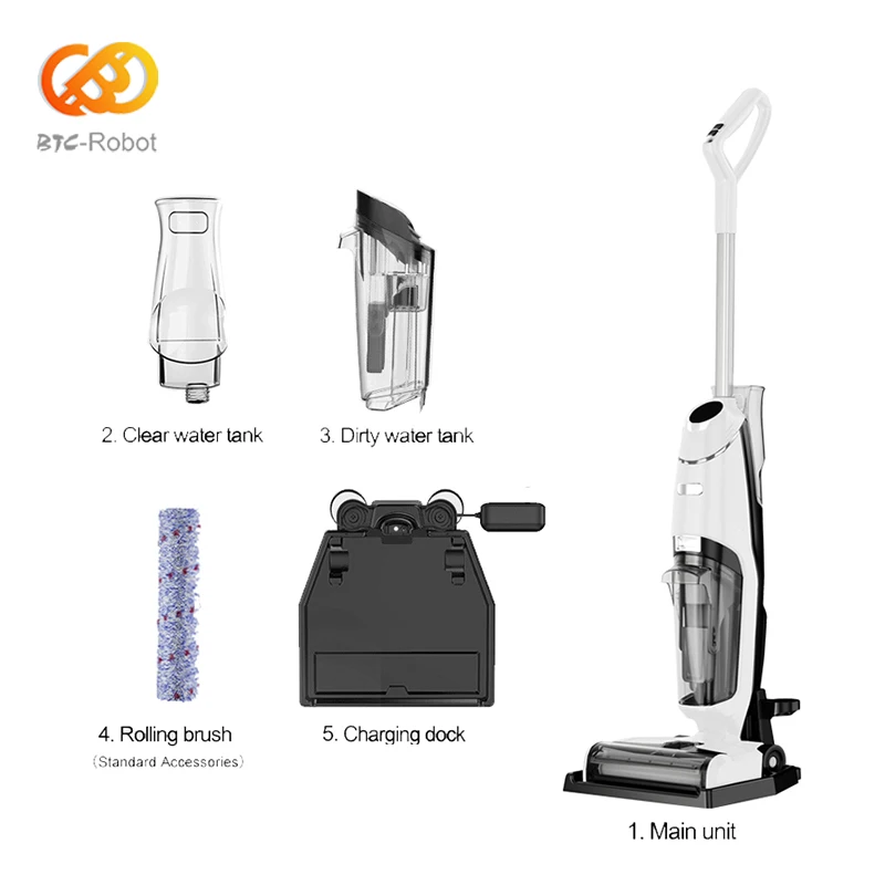 전기 바닥 세척 로봇 진공 청소기 카펫 세탁기, 5000pa UV