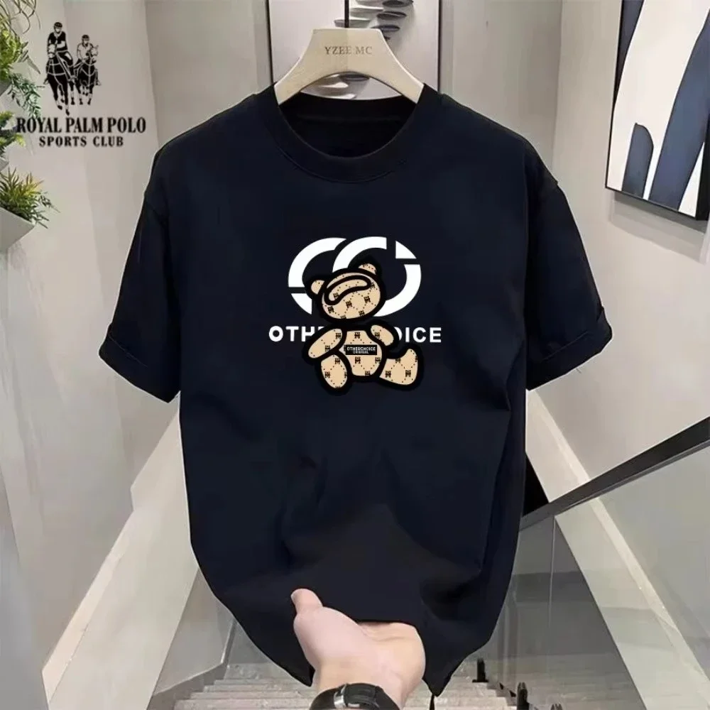 

2025 Новейший бренд, специализирующаяся летняя хлопковая свободная футболка, трендовая брендовая универсальная свободная, модная и повседневная с буквенным принтом