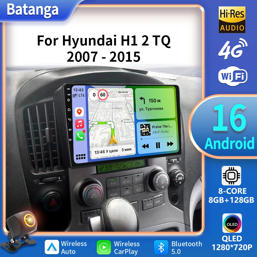 Android Auto Car Radio For Hyundai H1 Grand Starex TQ 2007 - 2015 Multimedia Video Player Stereo 5G GPS Navigation Carplay 2 Din