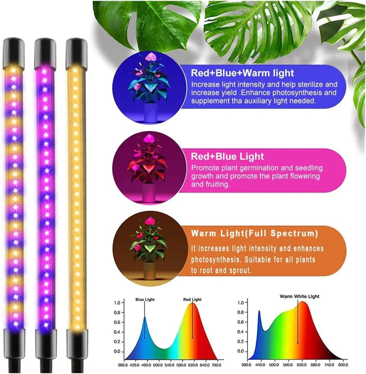 3-Color 150LED نمو النبات الضوء الأرجواني الطيف الكامل نمو النبات مصباح المنزلية الشتلات كليب ضوء النبات