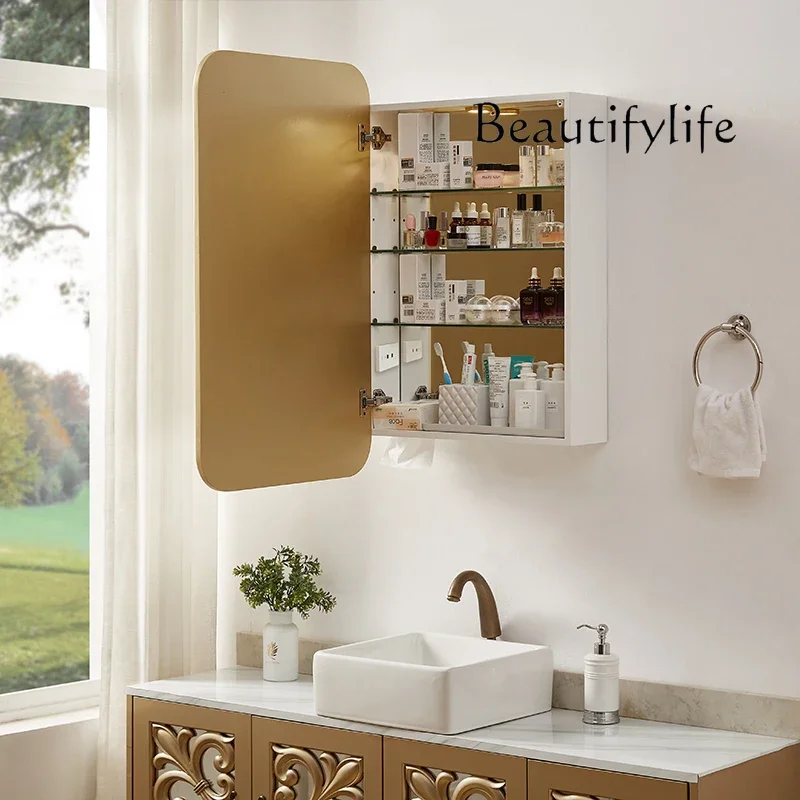 M Customized Bathroom Mirror Cabinet Separate Bathroom Mirror Wall-mounted Washing Bathroom Mirror Box Intelligent Charging With
