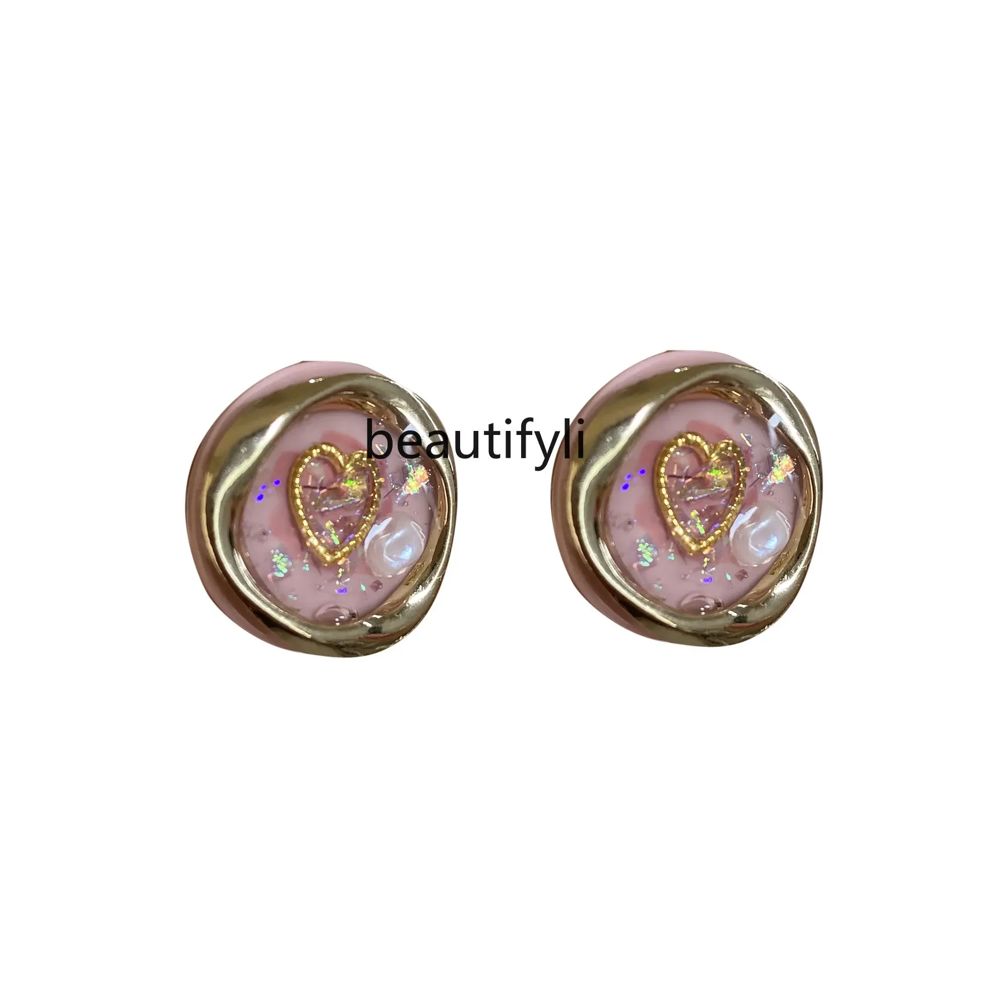 

yj Handmade French Style Girly Temperamental Shiny Ring Ear Studs Ear Clip