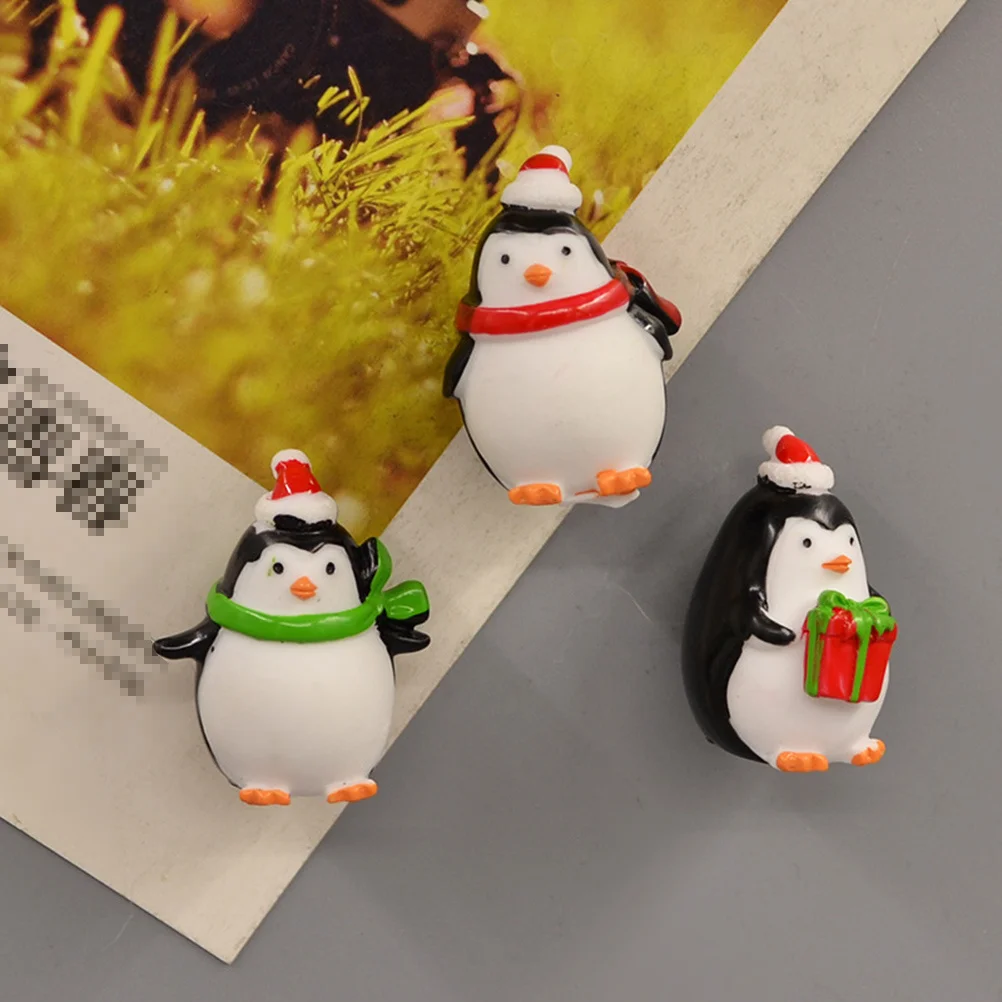 

4Pcs Magnetic Fridge Penguin Cartoon Stickers Refrigerator Home Office Christmas Resin Magnets Cartoon Fridge Magnets