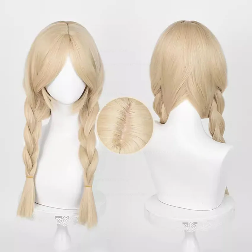 Anime Anne Lester Wig Women  Pre Braided Light Blonde Golden Wig Cosplay Anime Wigs Heat Resistant Synthetic Wigs+Wig Cap