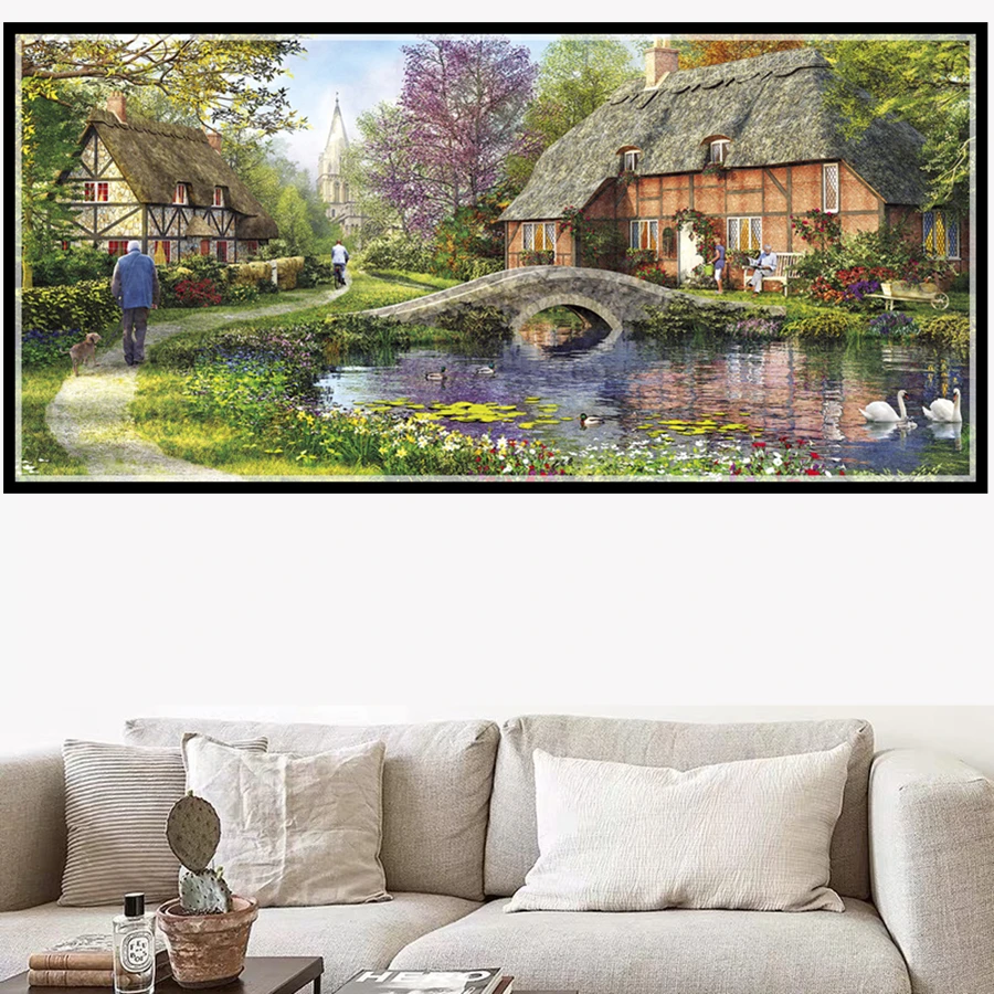 

Big Size Landscape DIY 5D Diamond Painting Full Drill Square Embroidery Mosaic Art Picture Of Rhinestones Home Decor Gifts