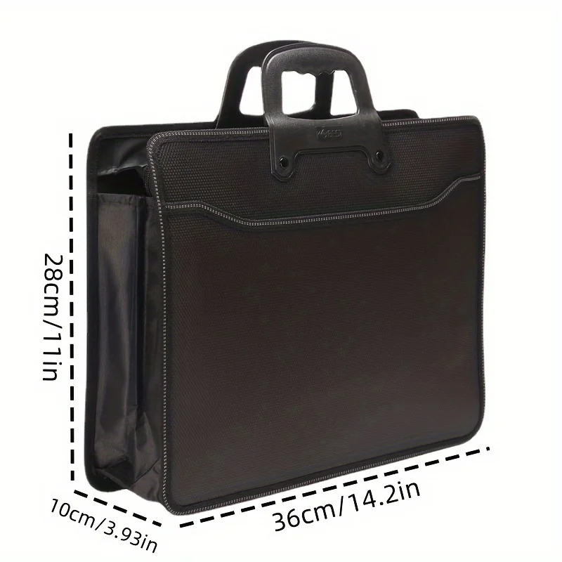 Portable A4 File Bag with Multiple Layers - Ideal for Office, School, and Travel - Minimalist Business Briefcase