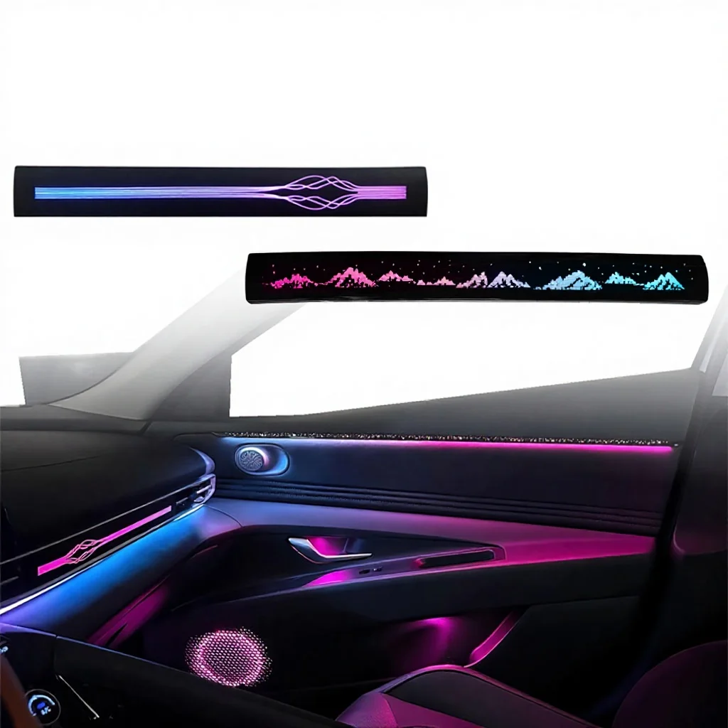 

64-цветная симфоническая атмосферная подсветка для Hyundai Elantra 2021-2025, аксессуары для интерьера, 12В, автомобильное освещение салона