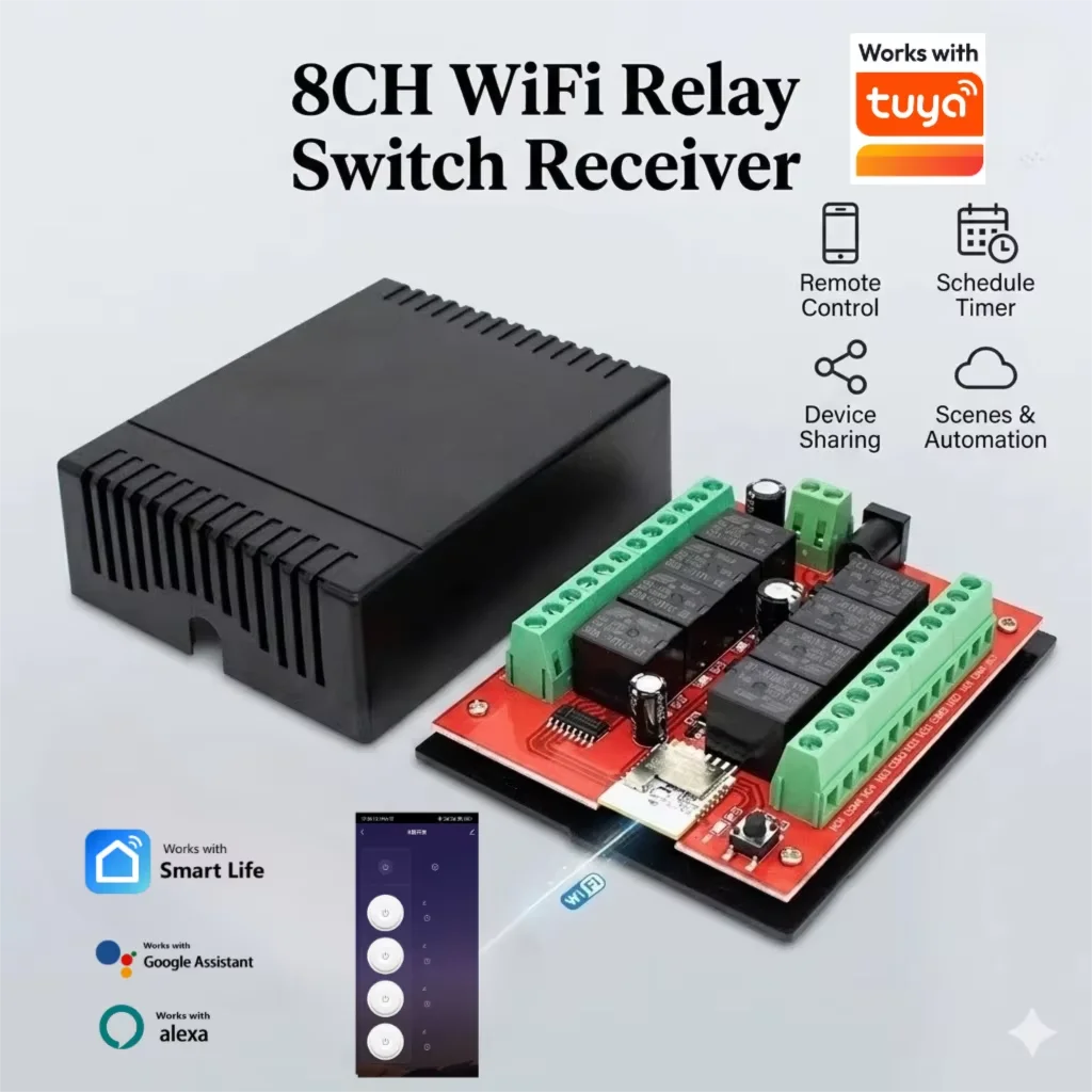 8CH Smart WiFi Relay Switch Module Remote Control Timer Automation DIY Home Garage Door Light Control Works With Tuya Alexa Goog