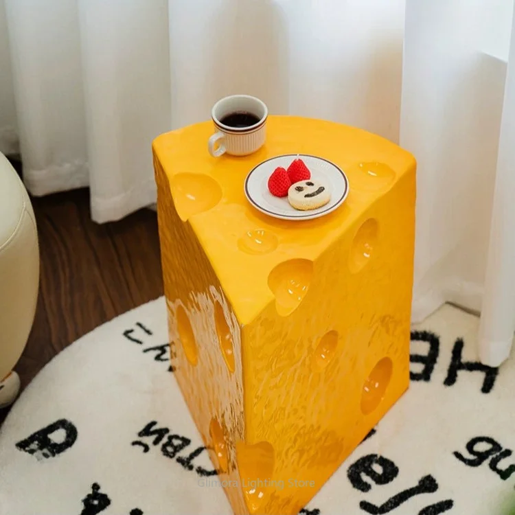 Creative Cheese Side Table for Living Room & Bedroom, Nordic Designer Corner Coffee Table