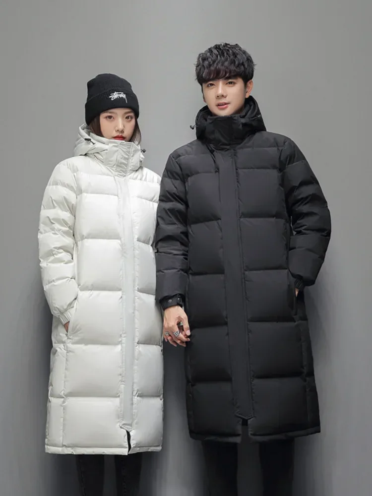 2025 New Mens Long Down Jacket -High-quality White Duck Down Hooded Jacket -30° Couple Thicked Warm Parkas 5XL Men Winter Coats