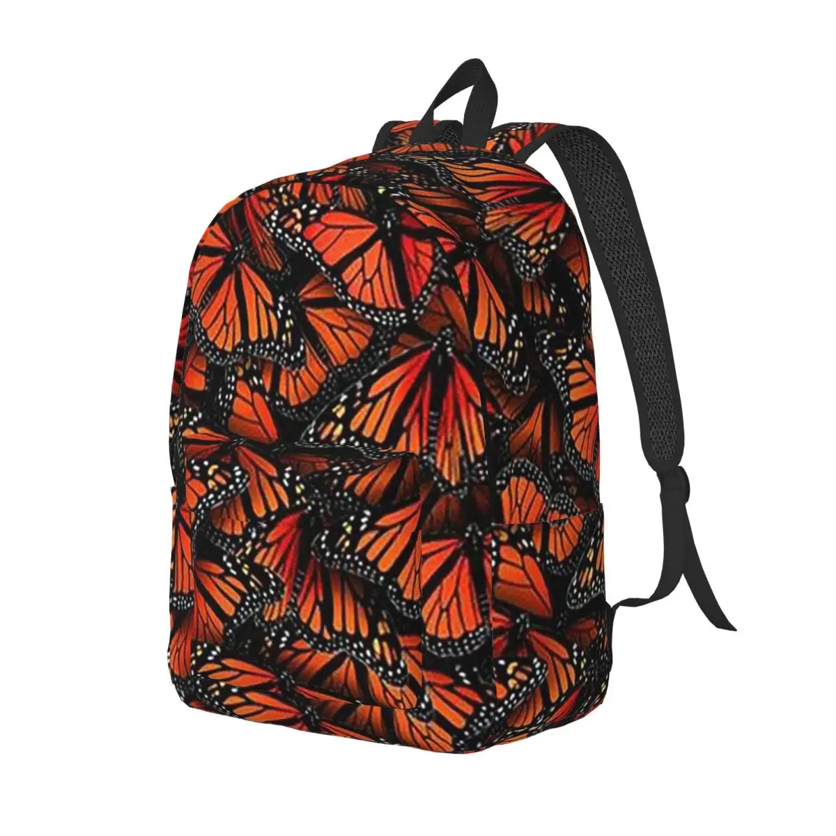 Orange Monarch Butterfly Backpack Daypack Large Capacity Kids BookBag School Bag Shoulder Bags for Men Women
