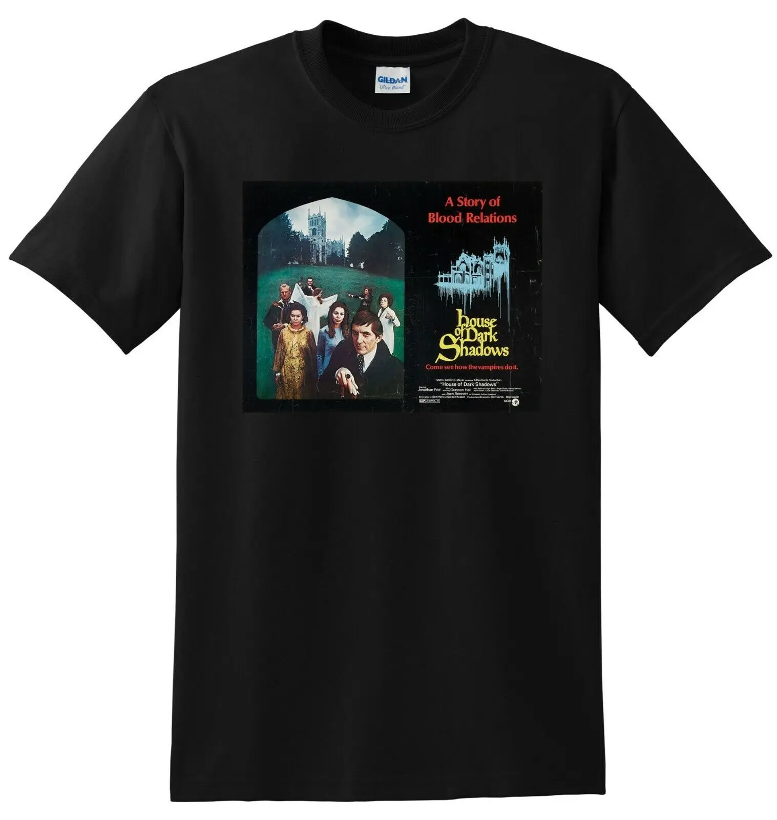 HOUSE OF DARK SHADOWS T SHIRT bluray dvd cover poster tee SMALL MEDIUM LARGE XL