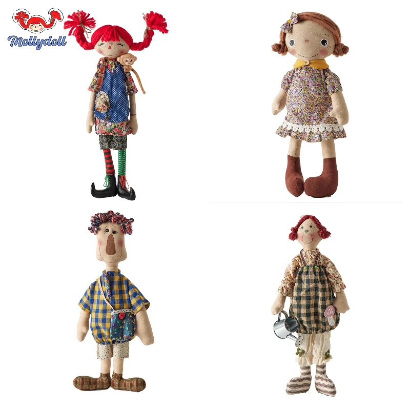 

Mollydoll Vintage Handcrafted Plush Toy Figurines Gift For Girlfriend Birthday Qixi Festival Stuffed Animal Collectible Dolls