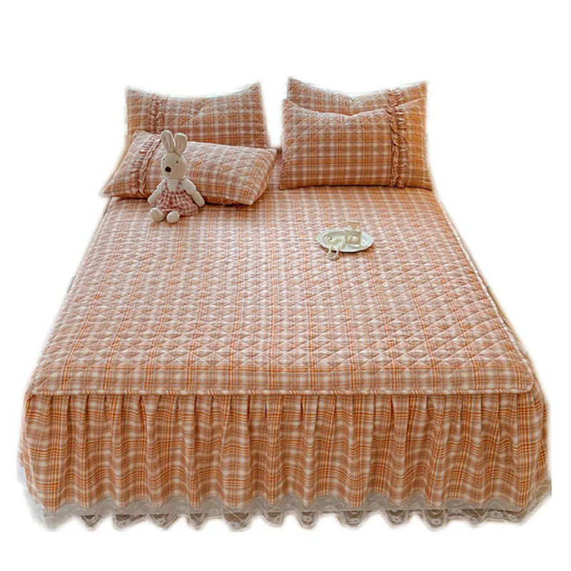 Bonenjoy-falda de cama suave, ropa de cama estampada con falda, colcha gruesa, funda de cama para habitación de adultos y niños, falda de cama (sin funda de almohada)