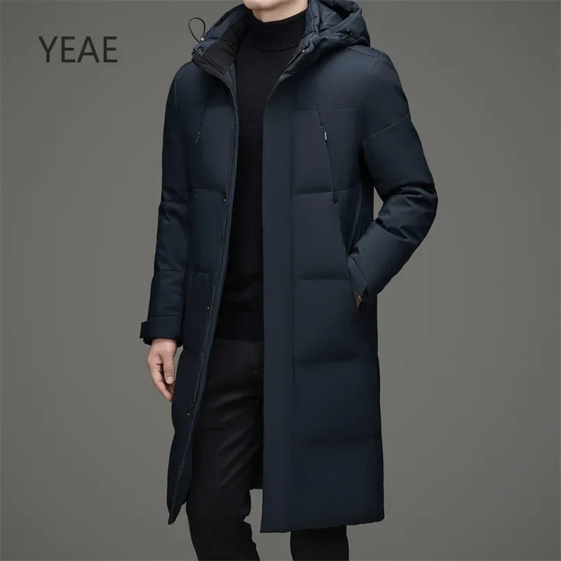 YEAE-Chaqueta larga de plumón de pato para hombre, ropa de diseñador acolchada, abrigos informales para hombre, chaquetas de invierno, 2024