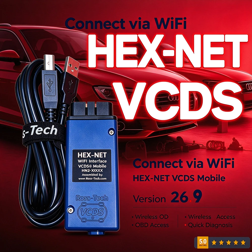 最新版2026-vag-com-vcdsインターフェース-vag-hex-v2（バージョン269）vw、アウディ、シュコダ、セアト対応。多言語対応、自動車診断ツールvcds。