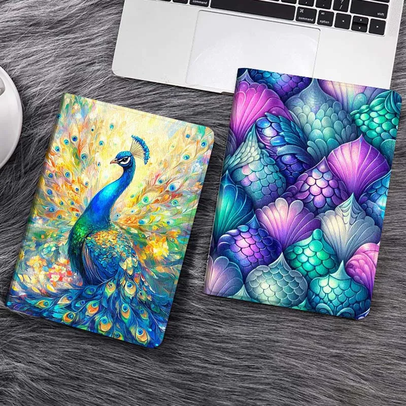 

Colorful Peacock Shining Gift For Huawei MediaPad T5 T10s M6 M5Lite SE Honor Tab 5 6 7 V7 V8 X8a X9a Pro Soft Tablet Case
