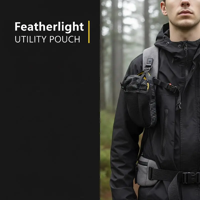 Durable Anti-Rip Nylon Water Bottle Pouch with Phone Storage Pocket Portable for Hiking Camping Outdoor Mountaineering