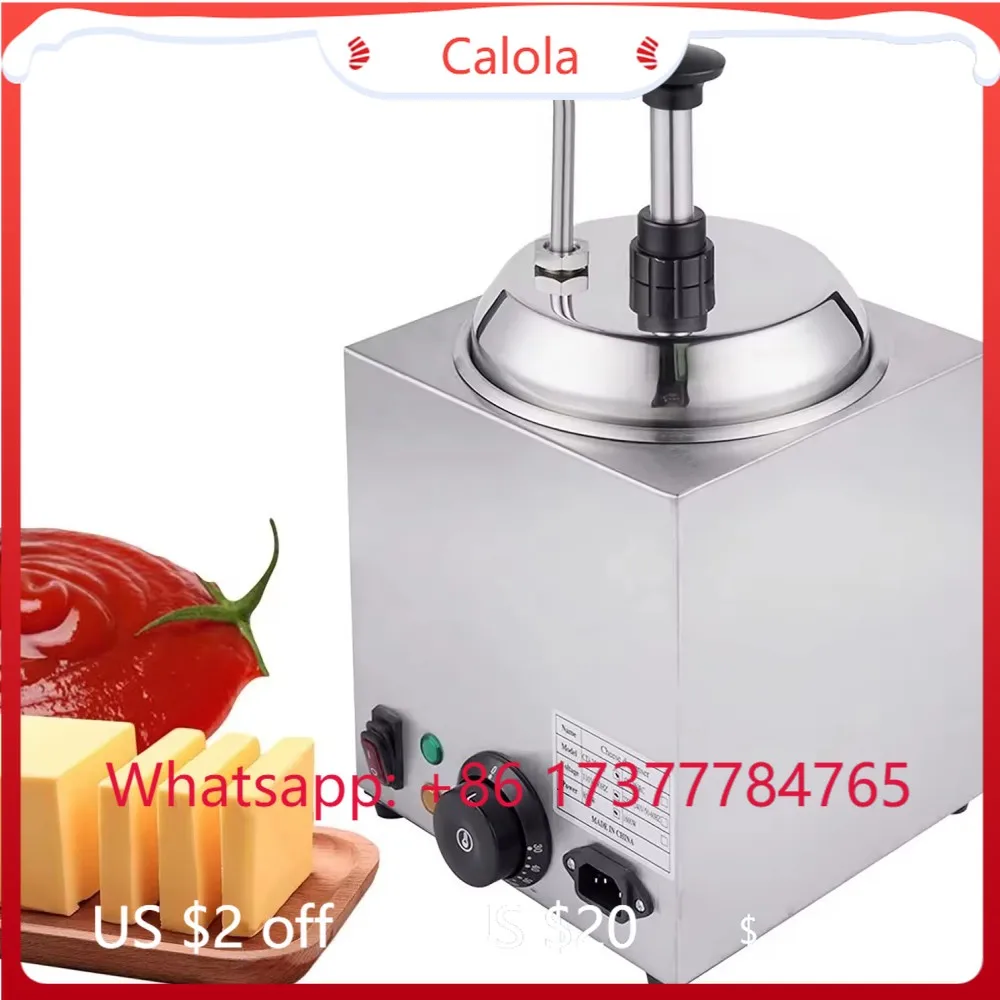 Dispensador de salsa de queso comercial multifuncional de acero inoxidable 304 de 800W para chocolate y queso nacho, fácil de limpiar