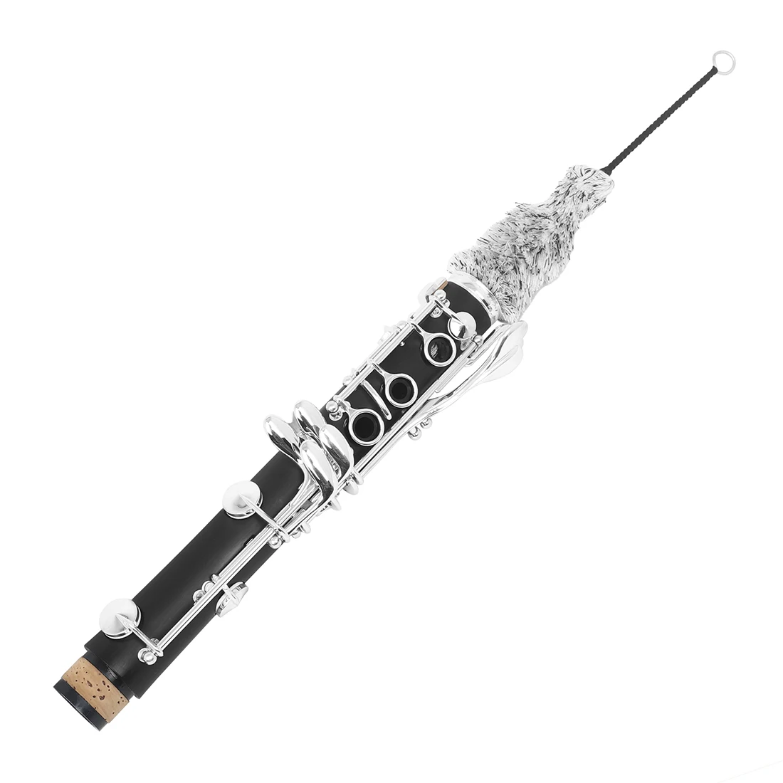 Escova de limpeza de clarinete através da tira, tubo de clarinete, escova de câmara interna, ferramentas de manutenção e cuidados, acessórios para instrumentos de sopro