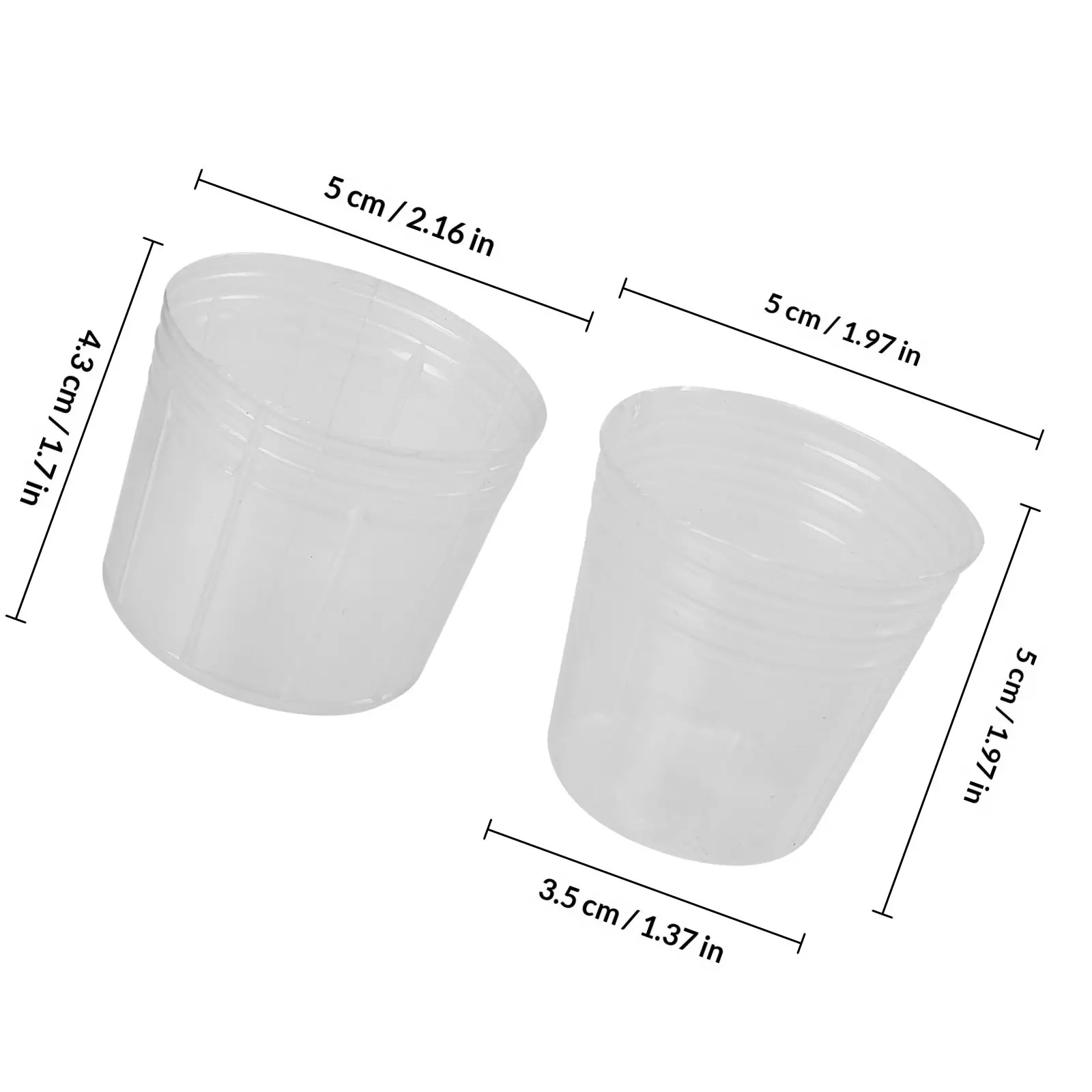 50Set Transparent Plastic Flower Nursery Pots with Lid for Garden Supply Plant Cultivation Cup Nutrient Basin Root Protection
