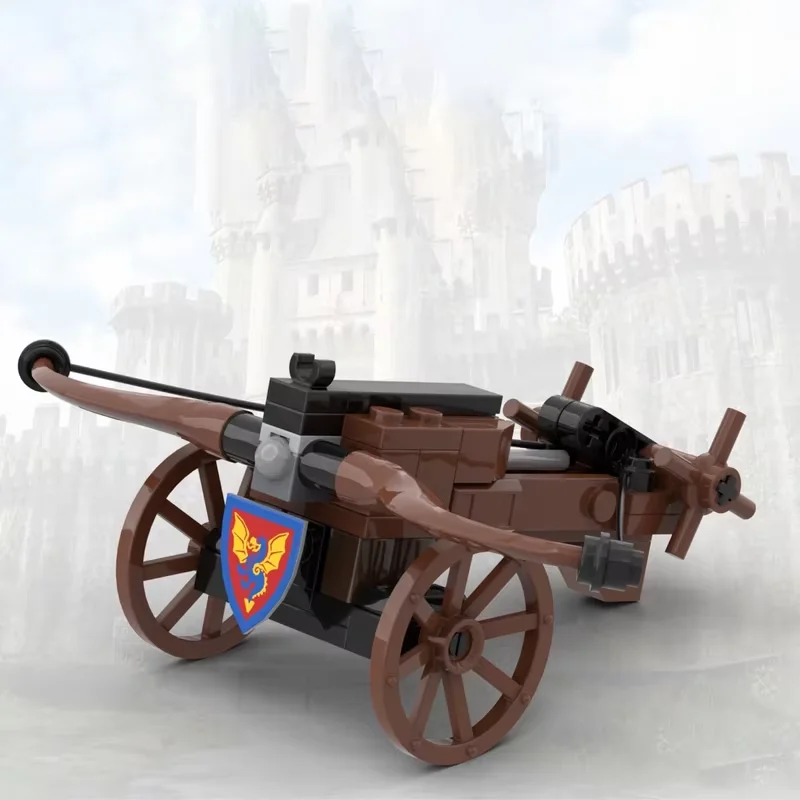 Modelo arquitetônico de torre de cerco de parede da cidade medieval. Peças pequenas MOC. 234 peças. Conjunto de construção de brinquedos de montagem. Festival criativo gi