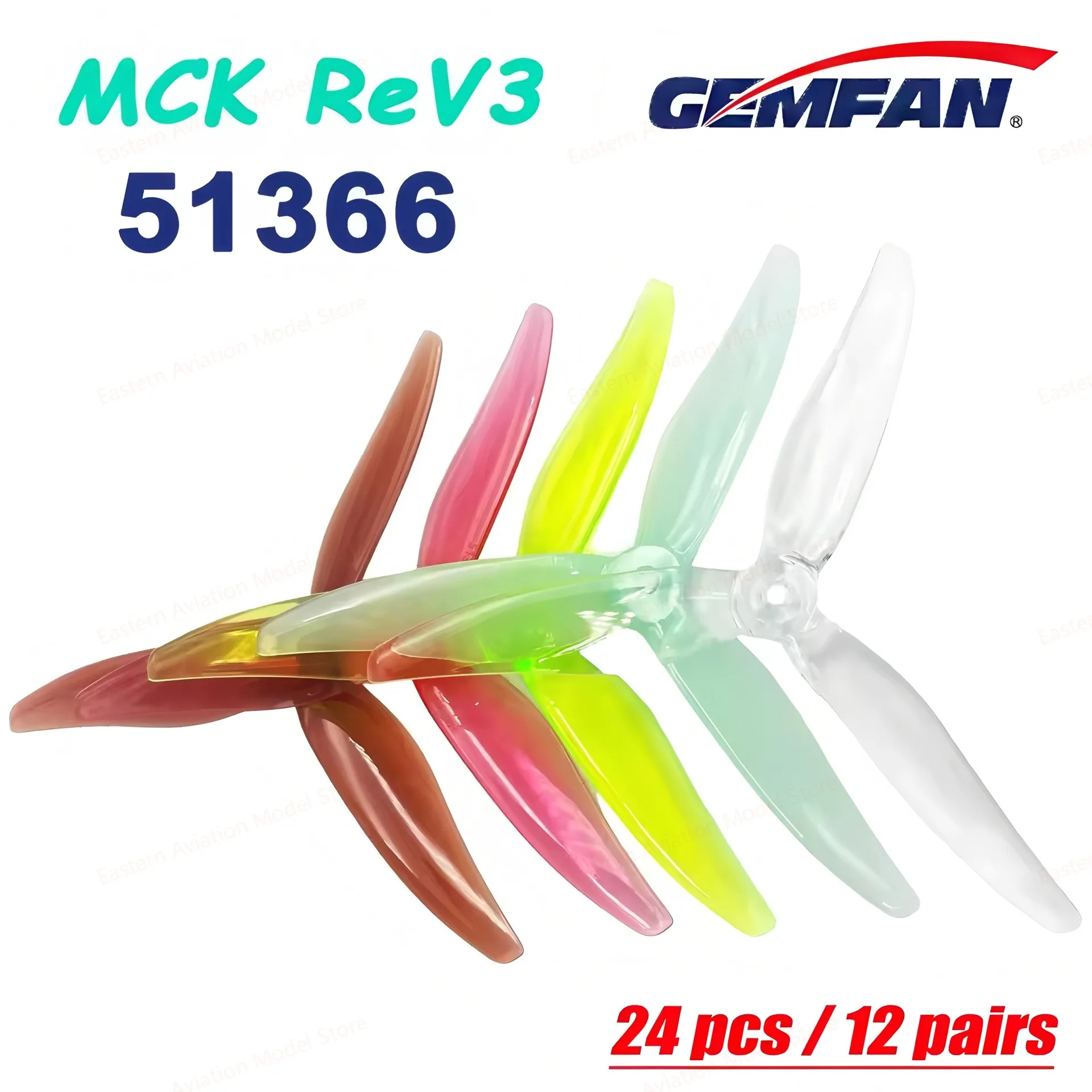 24pcs/12 pairs Gemfan 51366 5inch 3 Blade/Tri-Blade Propeller Props FPV Brushless motor For FPV Racing Drone vci motor