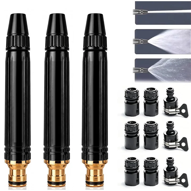 Home High Pressure Car Wash Water Tool Set, 2026 New Adjustable Booster High Pressure Hose Nozzle, For Car Watering And Washing