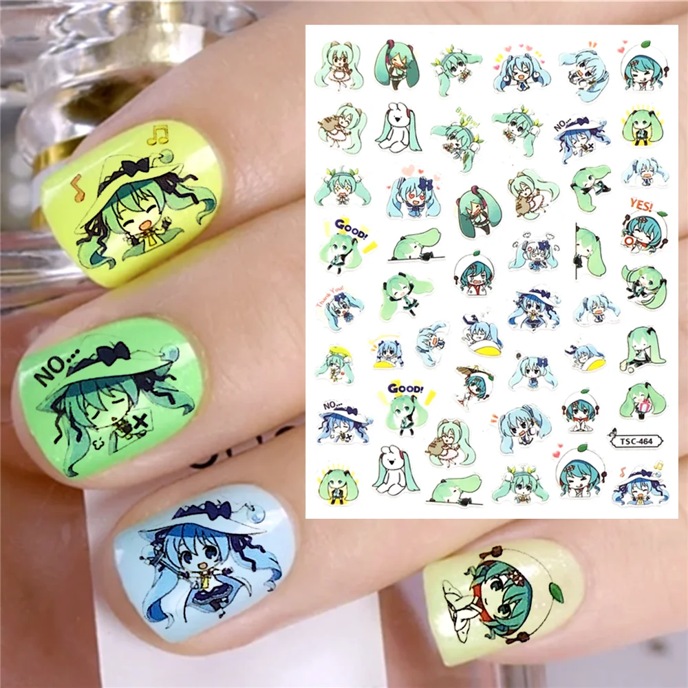 TSC-460 TSC-464 Cartoon Girl DIY 3D Back glue Nail Art Stickers  Nail ornament decoration