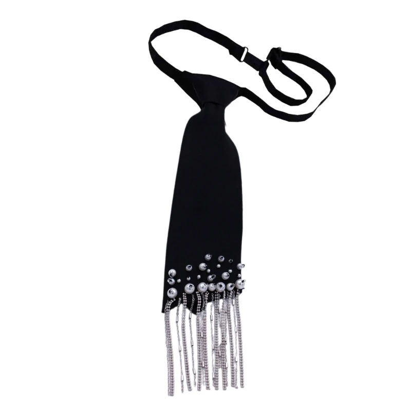 Girls' School Tie JK Necktie for Pre-tied Tassels Rhinestones Ties Pearls