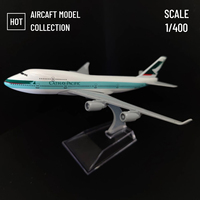 Scale 1:400 Metal Aircraft Model, Hong Kong Cathay Pacific Airline Diecast Plane Miniature Kids Room Decor Gift Toy for Boy