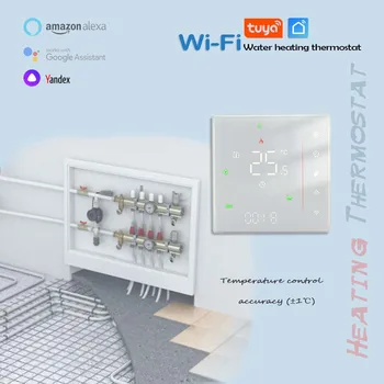 Régulateur de température d'eau de sol chaud, thermostat de chauffage WiFi Tuya pour le contrôle, vanne électrique NO/NC, 24V, 95-240V en option