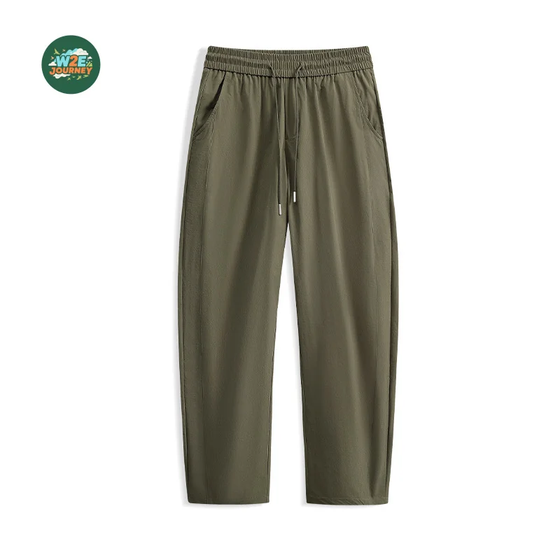 Spodnie męskie W2EJOURNEY EU US Trendy Cienkie Jednolite Kolor Siateczka Oddychające Proste Szerokie Nogawki Sportowe Casual