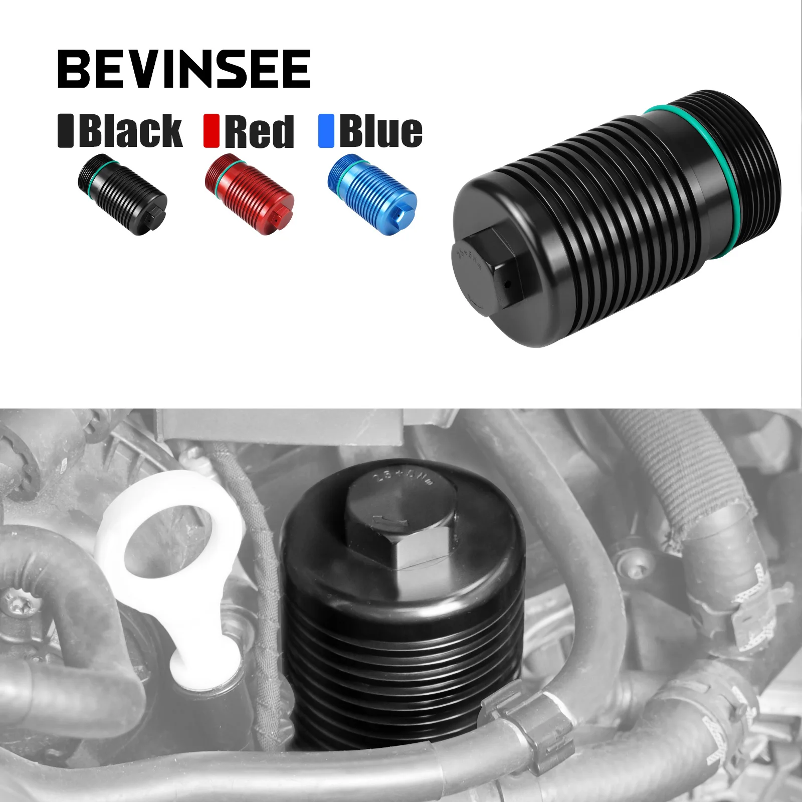 BEVINSEE Oil Filter Housing for EA888 Gen3 1.8T 2.0T Engine, for Audi A3 S3 TT Q2,for VW for Golf 7 for Jetta MK6 for Tiguan MK2