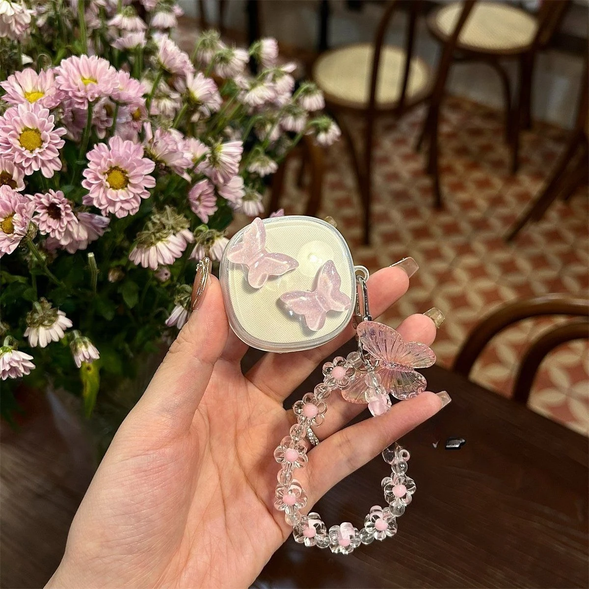 fashion flower Earphone case For QCY Crossky C30/C30S T20 HT03 HT07 T17 T8/T8s/T8pro Case Silicone clear Cover