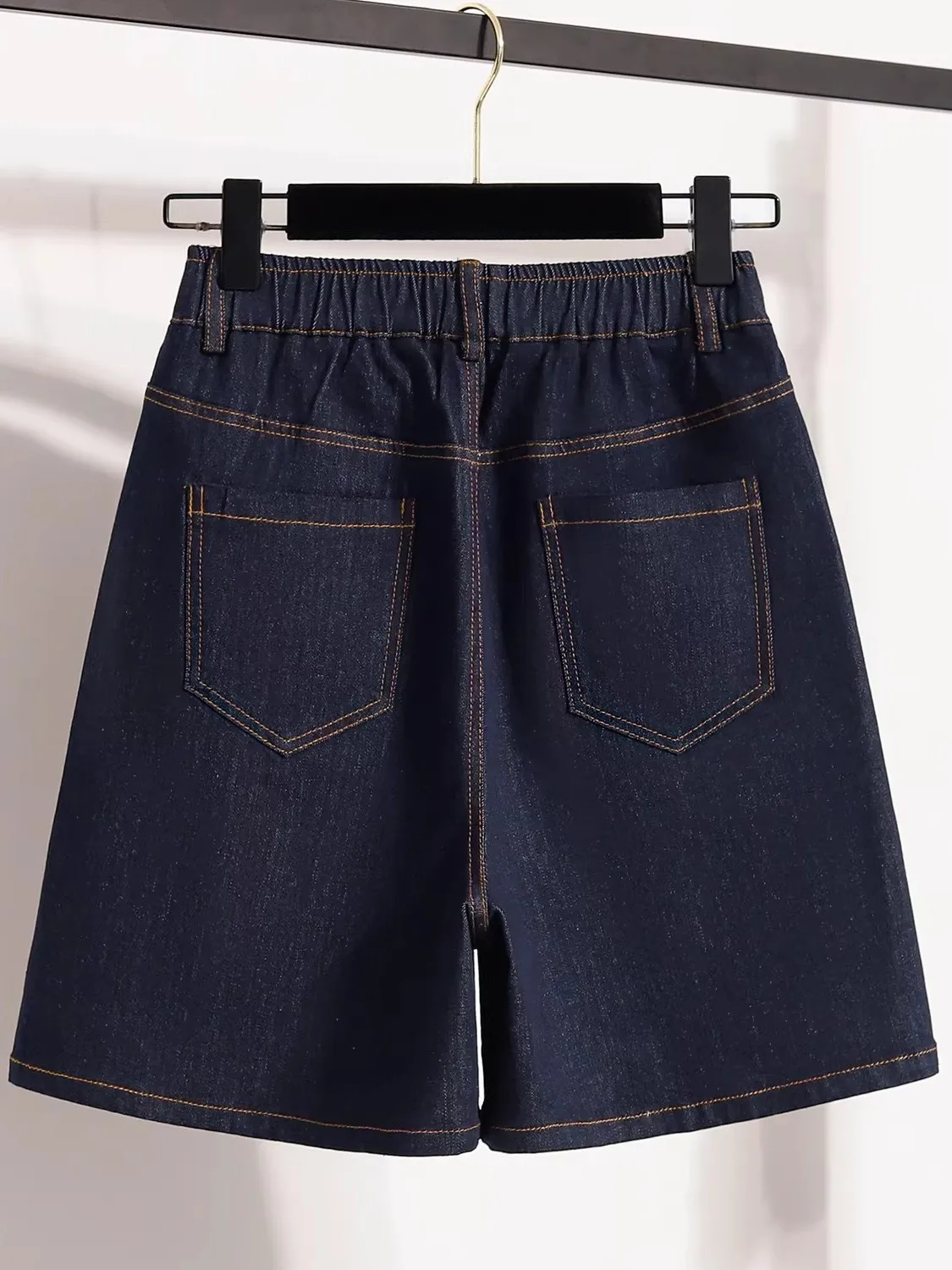 Loose Women's Summer Thin  Casual Cuffed Denim Shorts High Waist Wide Leg Five-Point Mid-Pants plus Size Ladies Jeans