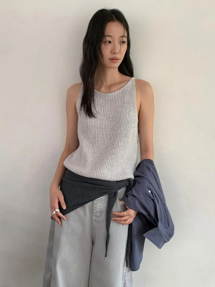 

TG простой круглый вязаный жилет Ne Svel, женский однотонный утягивающий универсальный топ, осеннее новое поступление 256