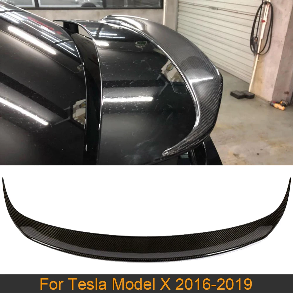 Carbon Fiber Rear Trunk Spoiler Wing For Tesla Model X P90D 90D P100D 75D 100D 2016 - 2019 Car Rear Trunk Boot Lip Wing Spoiler