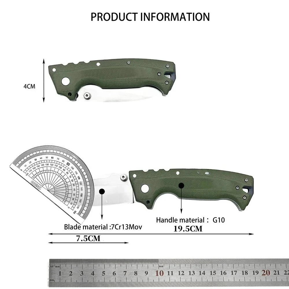 جديد CS AD-10 سكين للفرد 7Cr13Mov بليد في الهواء الطلق المحمولة EDC التخييم سكين جيب ، صلابة عالية المشي لمسافات طويلة سكين